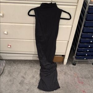 SKIMS Black Bodycon Maxi Dress Mock Neck Sleeveless
